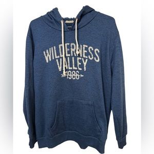 Retro Wilderness Valley Hiking Blue Men’s L LCW Casual Hoodie
